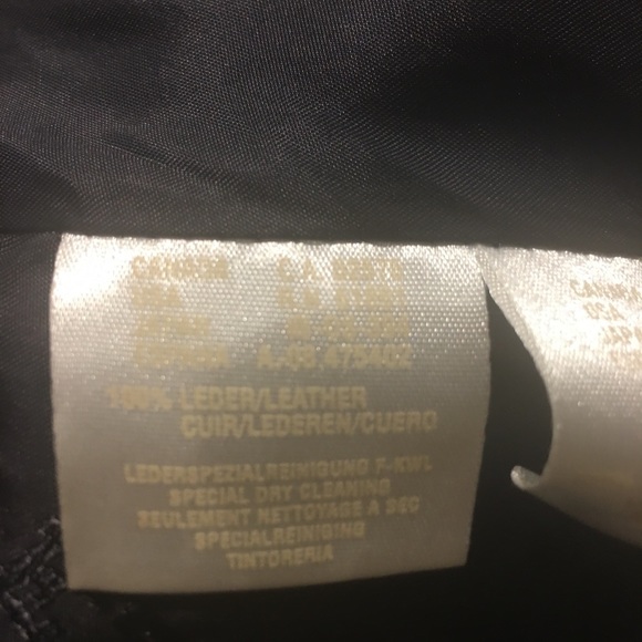 Escada true leather dark navy blue jacket with wool details (Made in Germany) - Picture 2 of 7